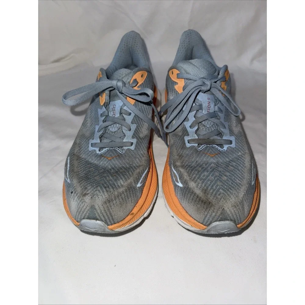 Hoka One One Womens Clifton 9 1132211 Blue Running Shoes Sneakers Sz 7 D